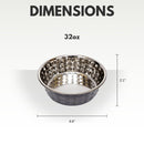Hammered Stainless Steel Dog Bowl Set - Black Pearl