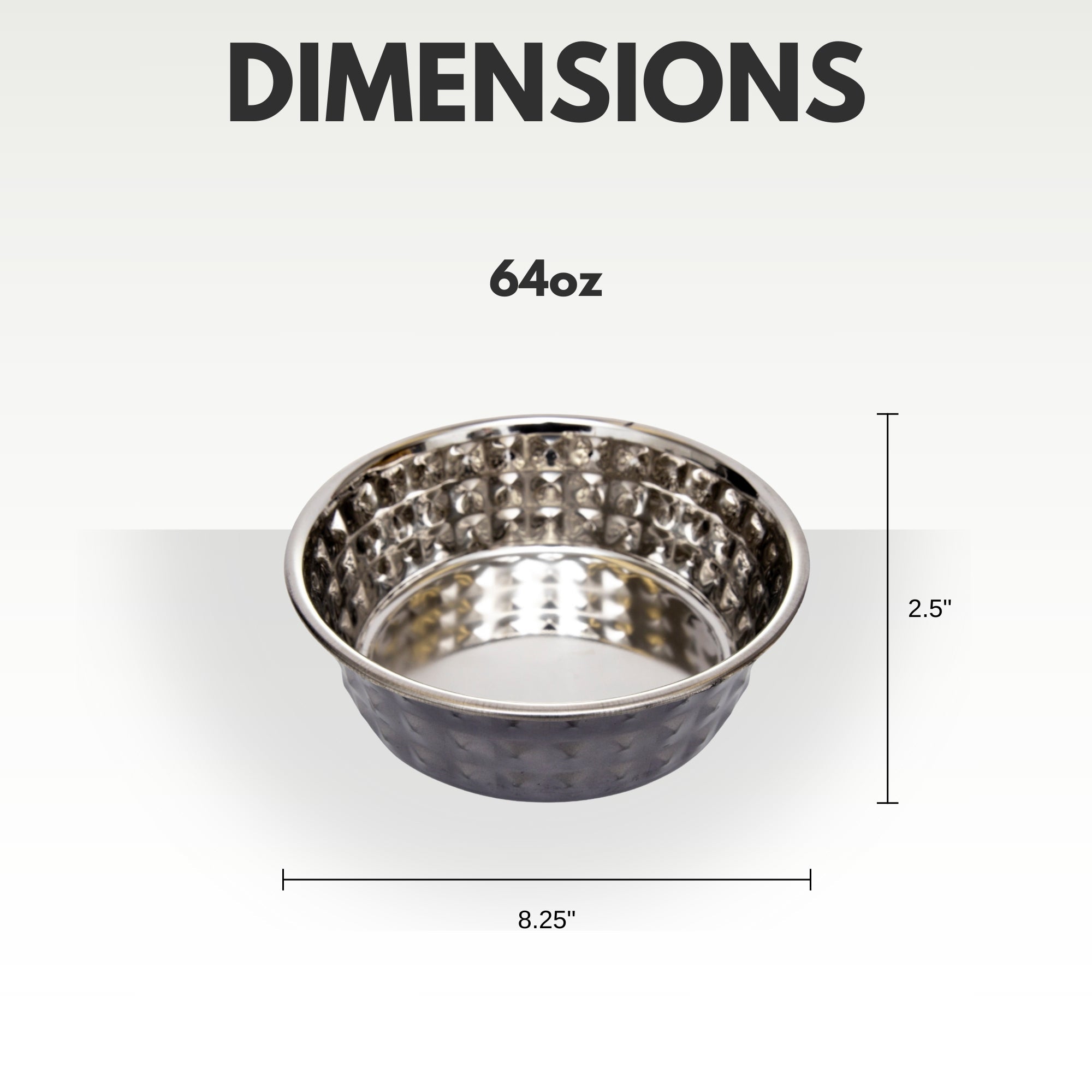 Hammered Stainless Steel Dog Bowl Set - Black Pearl