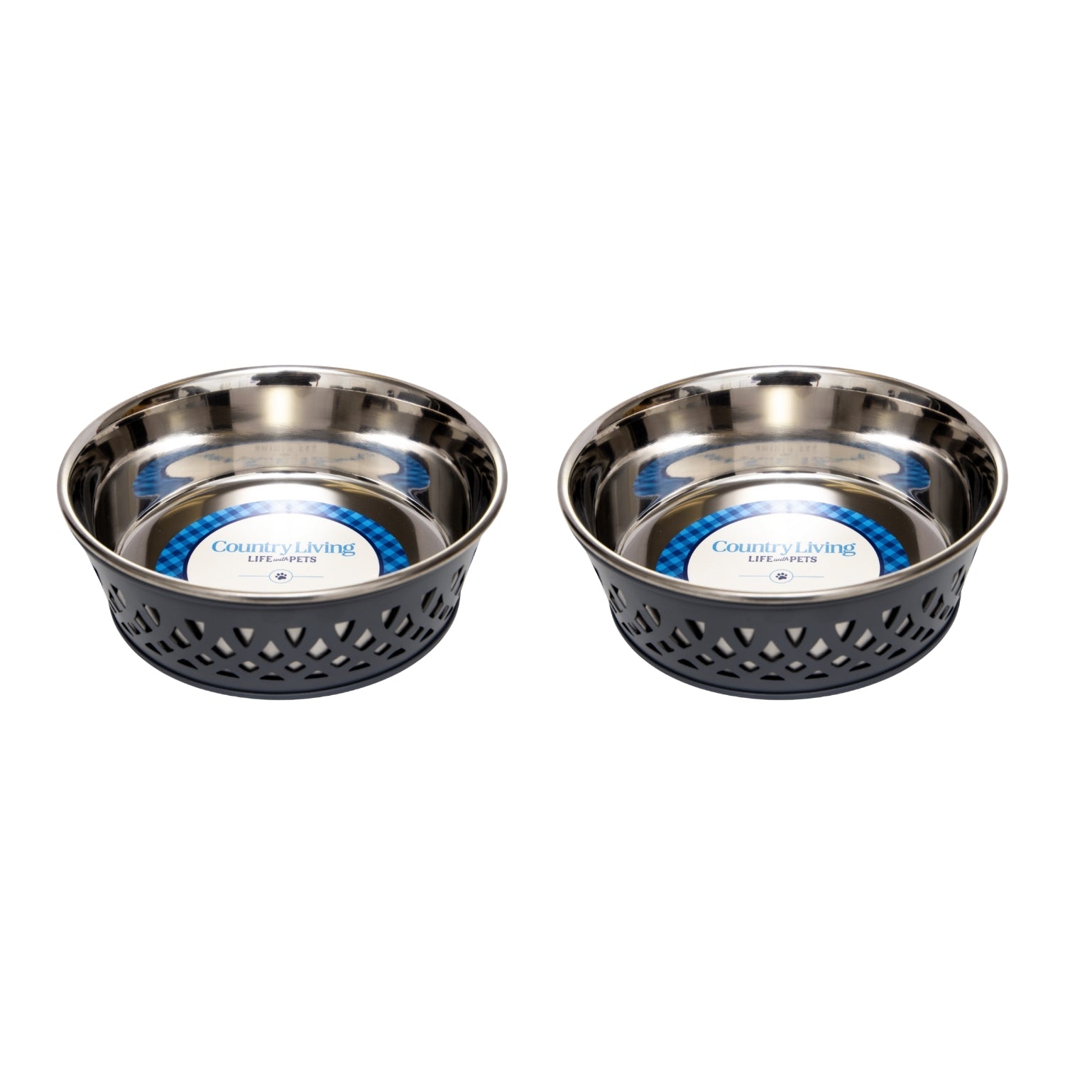 Farmhouse Dog Bowl Set in Stainless Steel