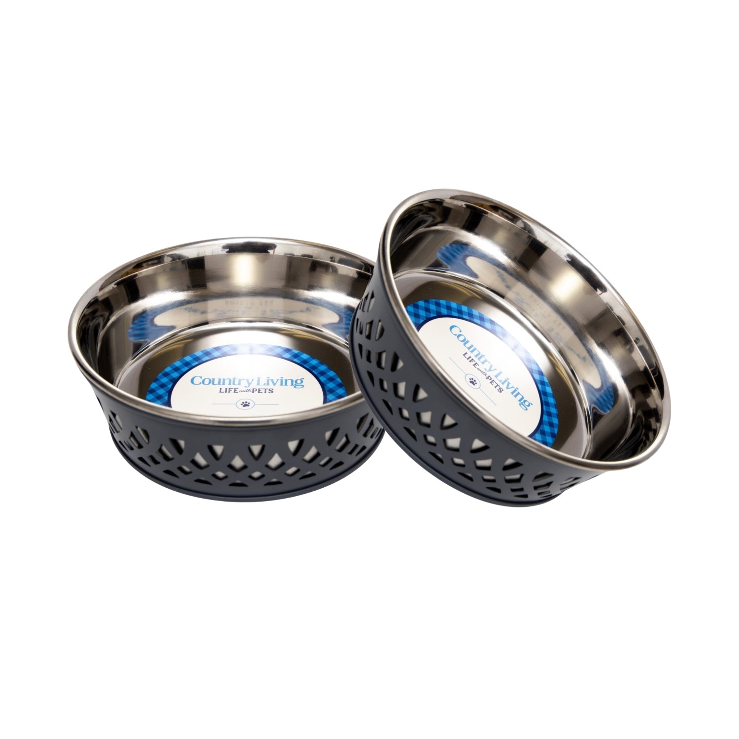 Farmhouse Dog Bowl Set in Stainless Steel