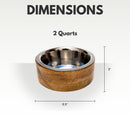 Modern Dog Bowl in Stainless Steel with Mango Wood Holder