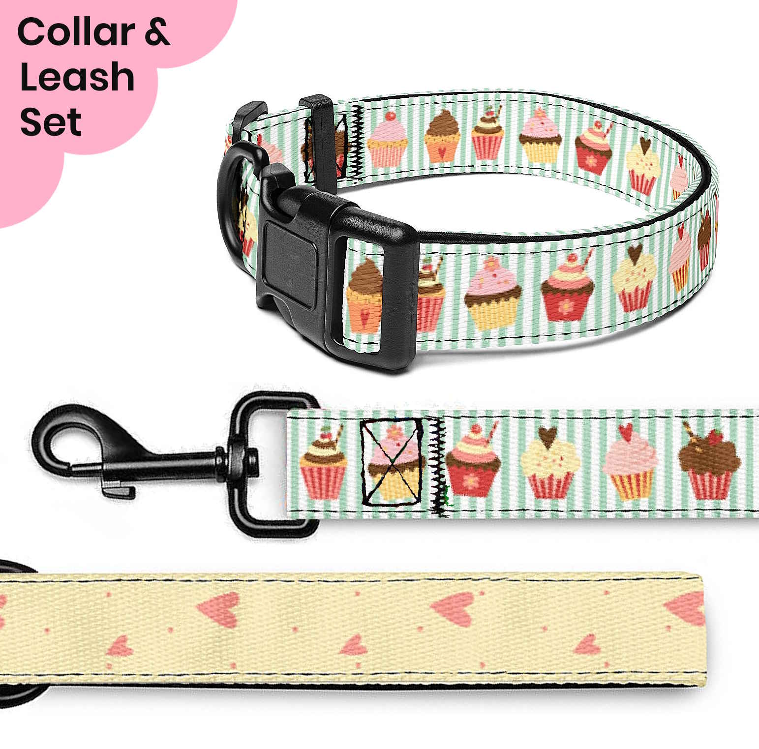 Cupcakes Dog Collar & Leash