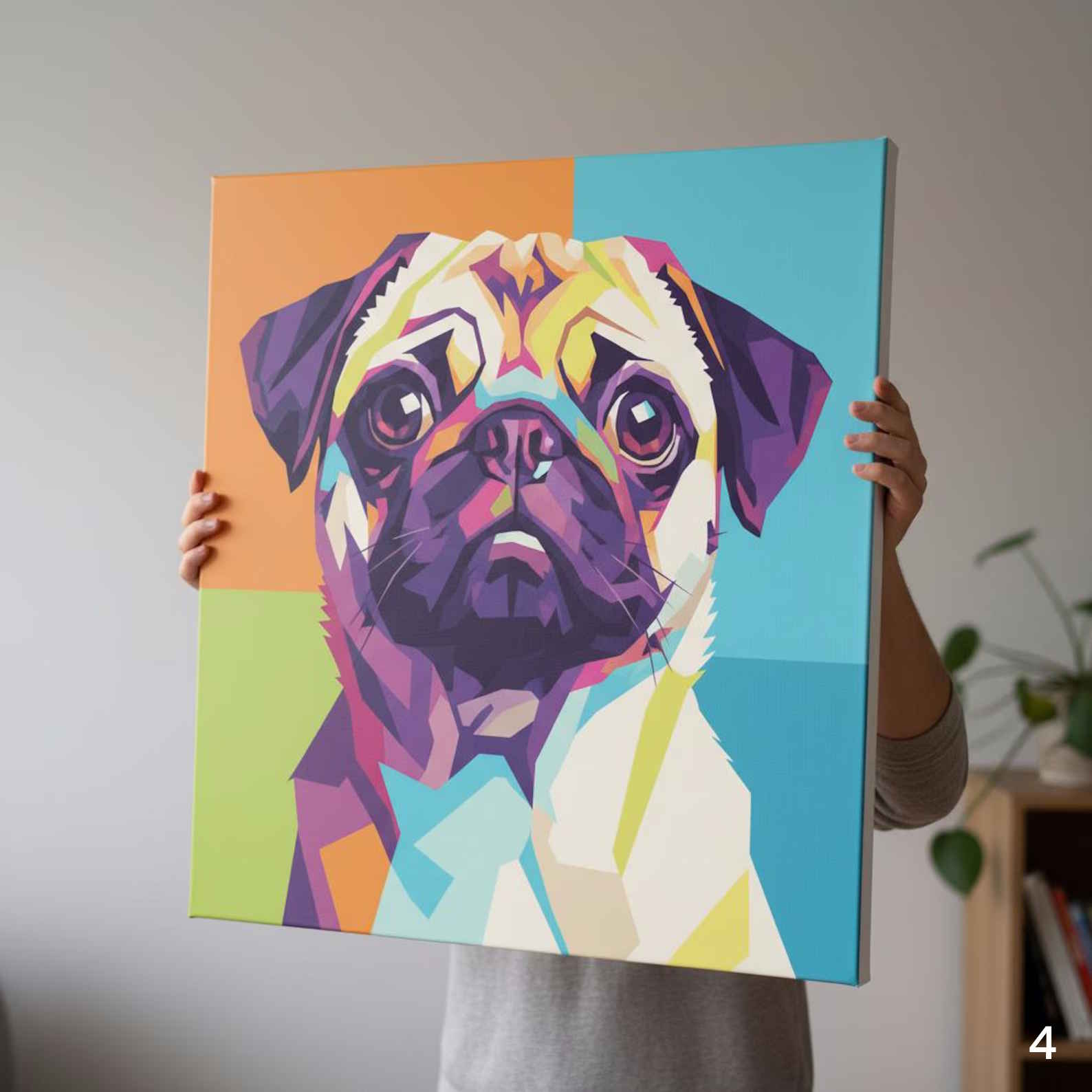 Custom Pet Wall Art Canvas in a Colorful, Modern Style