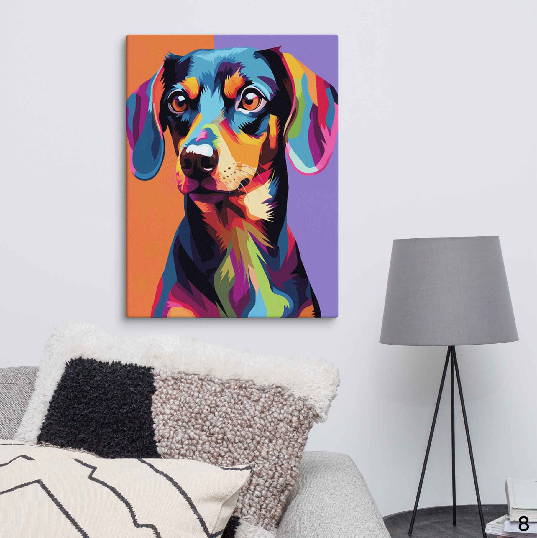 Custom Pet Wall Art Canvas in a Colorful, Modern Style