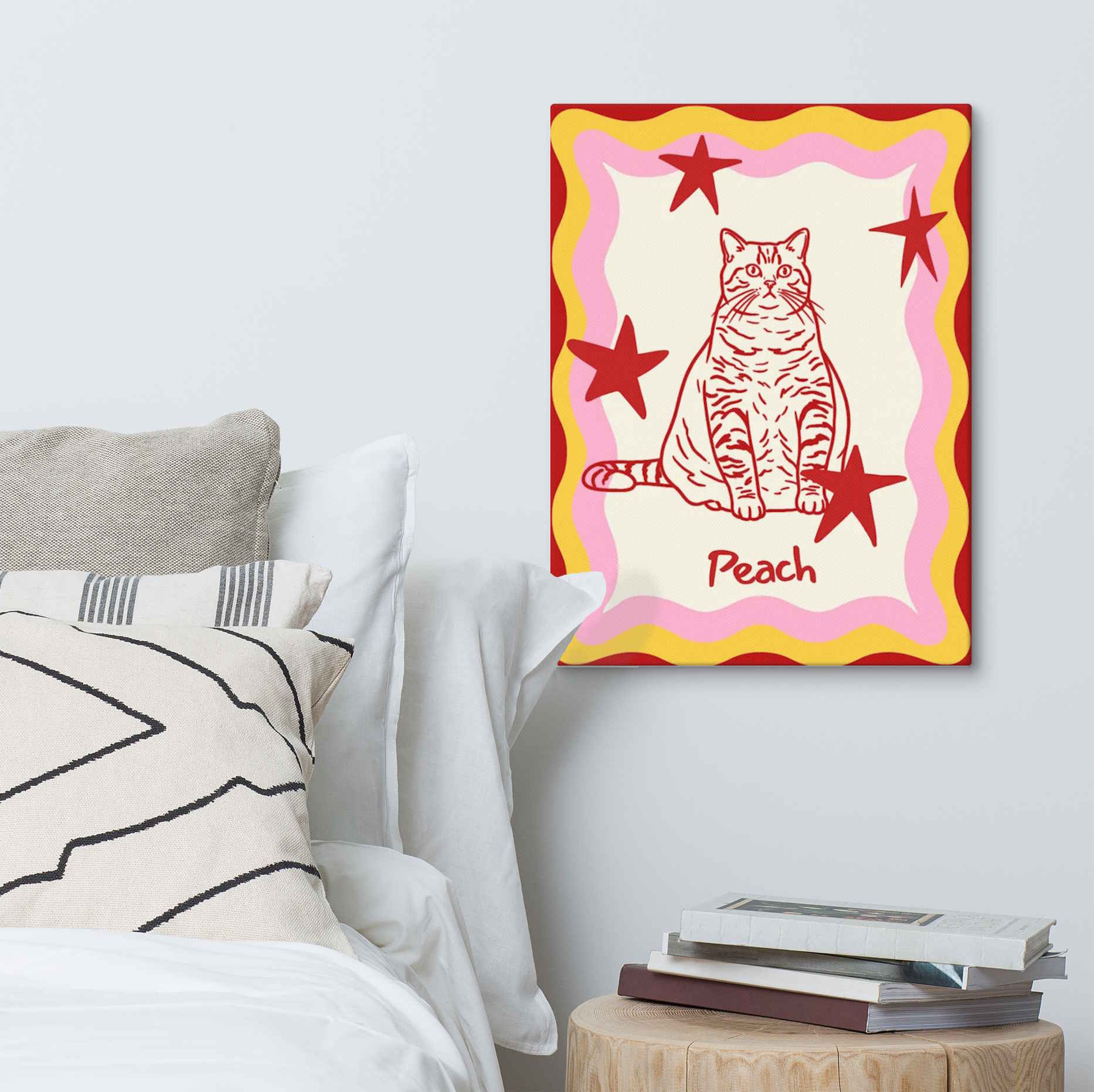 Hand drawn Custom Pet Art - Fun, Colorful & Unique - Canvas Wall Art