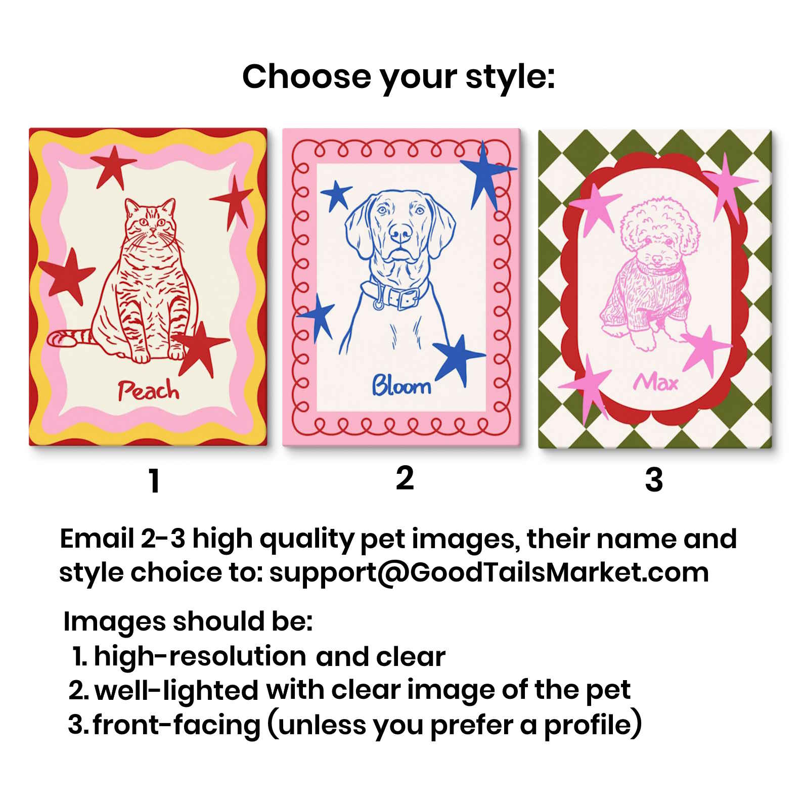Hand drawn Custom Pet Art - Fun, Colorful & Unique - Canvas Wall Art