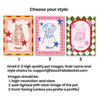 Hand drawn Custom Pet Art - Fun, Colorful & Unique - Canvas Wall Art