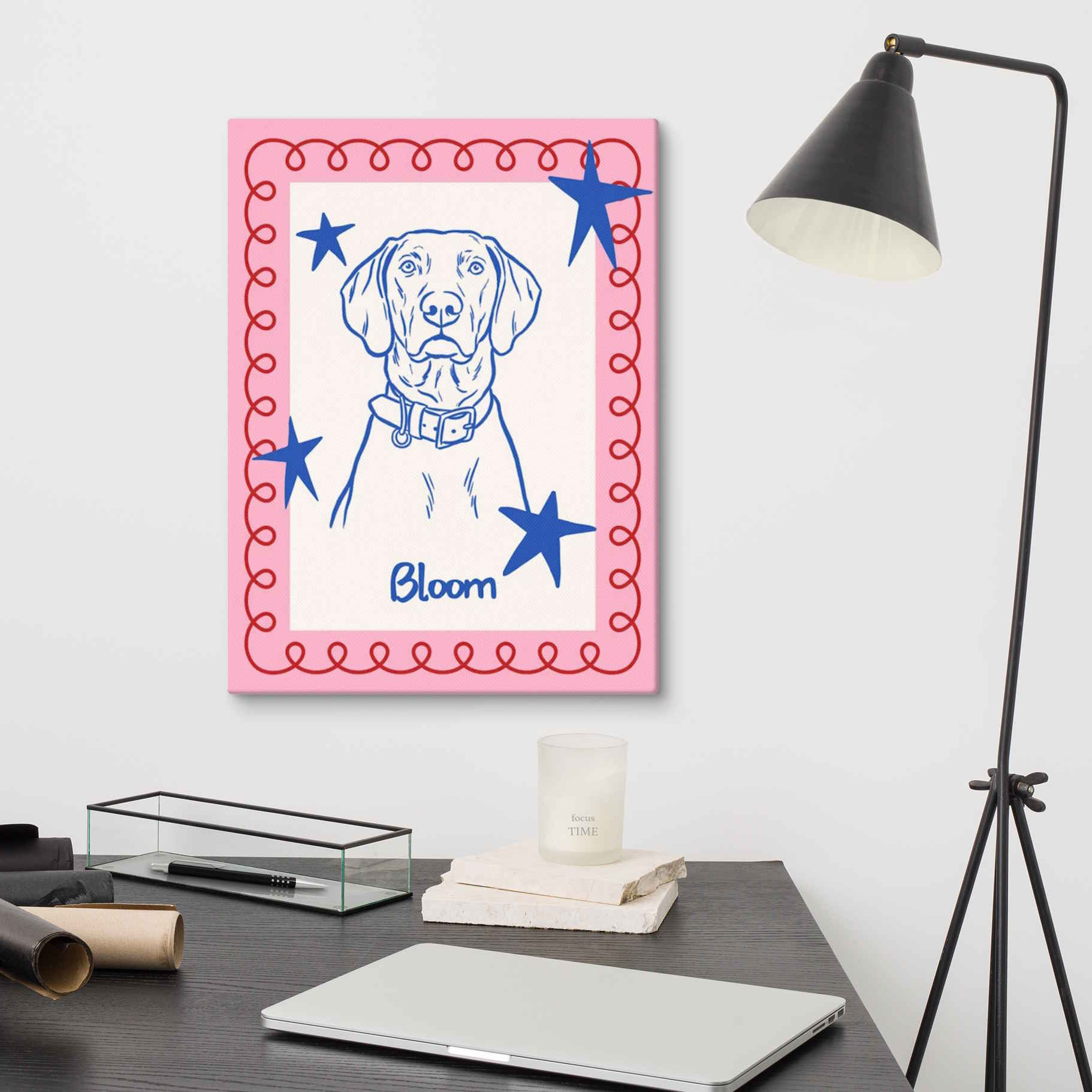 Hand drawn Custom Pet Art - Fun, Colorful & Unique - Canvas Wall Art