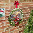 Vintage Farm & Old-Time Red Truck Holiday Door Hanger