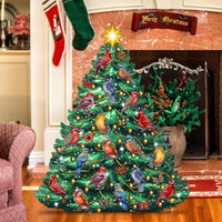 Christmas Tree & Winter Birds Freestanding Decoration