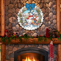 Let It Snow Wood Door Art