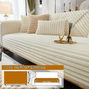 Luxurious Rabbit Fur Sofa Slipcover | Non-Slip Light Grey for dog use