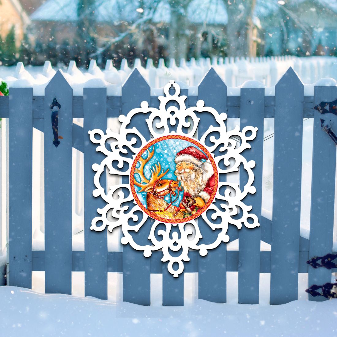 Snowflake Santa & Rudolph Reindeer Door Decor