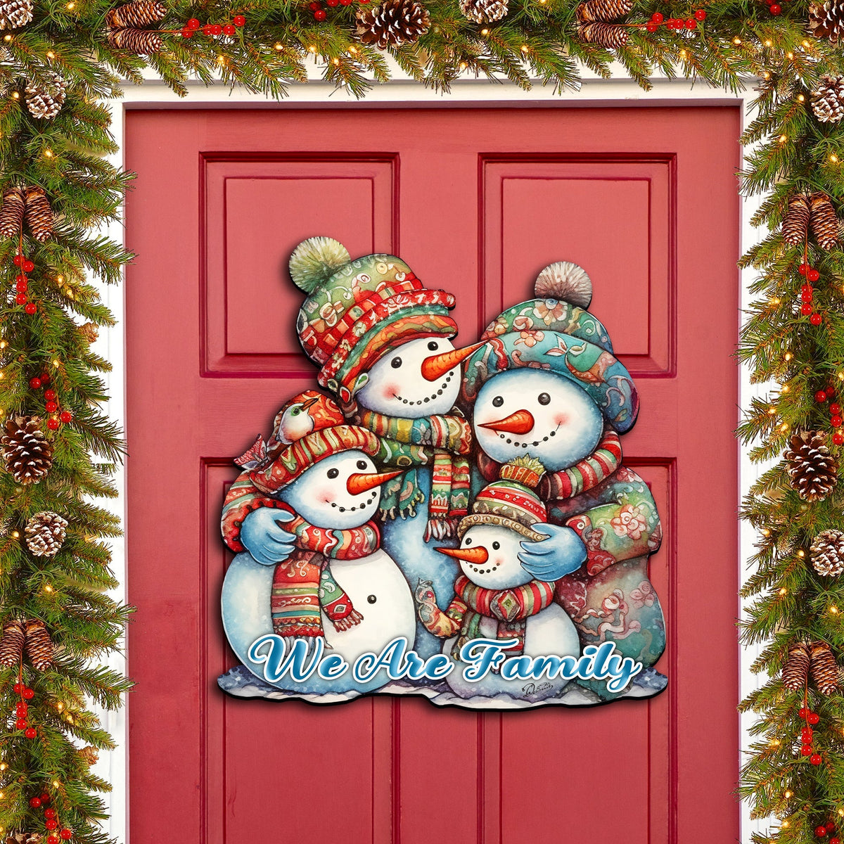 Snowman Family Holiday Door Decor