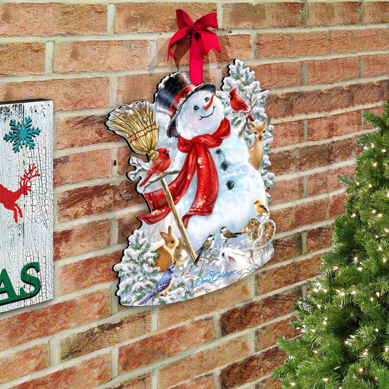 Vintage Snowman & Friends Porch Sign