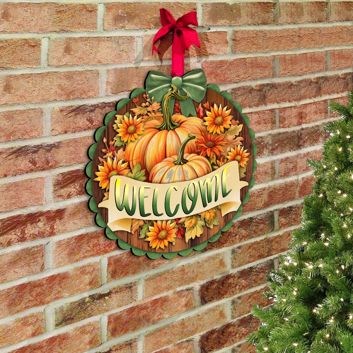 Welcome Fall Wooden Front Door Sign