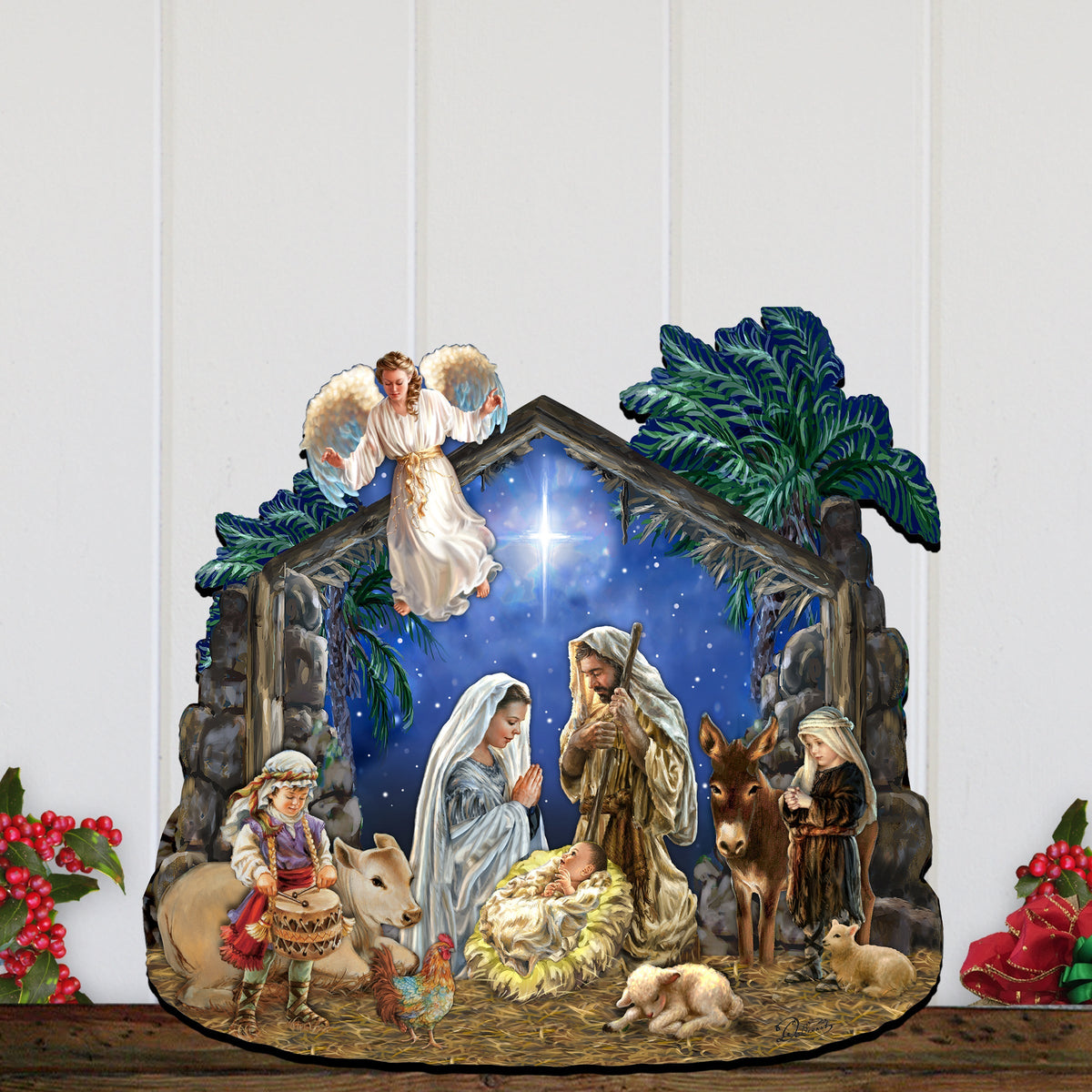 Nativity with Angel Holiday Door Decor