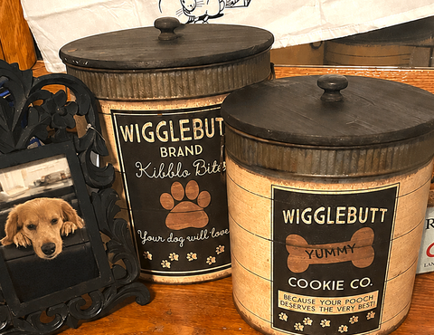 Wigglebutt Dog Treat Canister Set