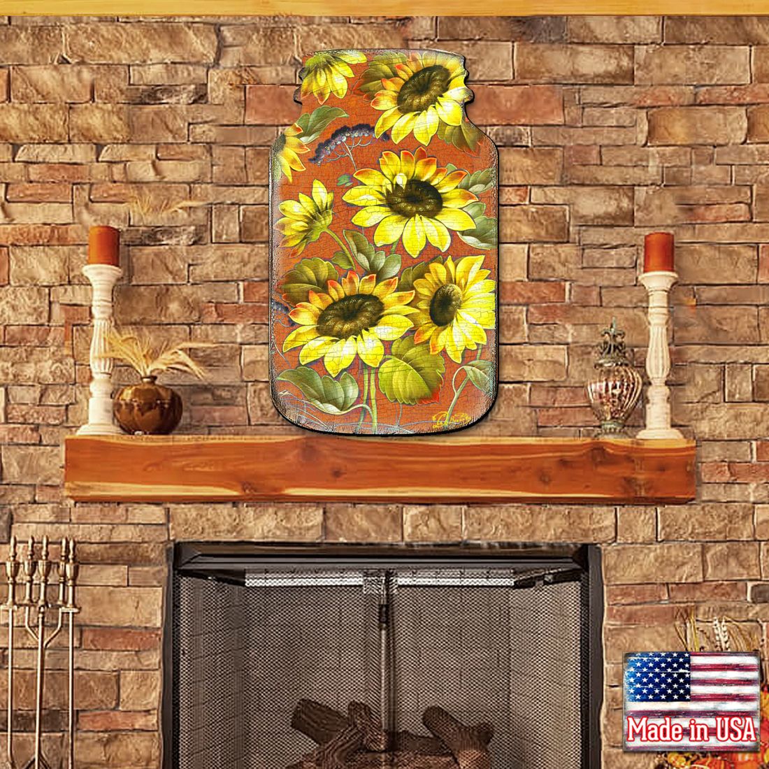 Sunflower Mason Jar Door Decor