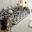Boho-Chic All-Season Sofa Cover | Light Gray & Pet Proof Couch Cover