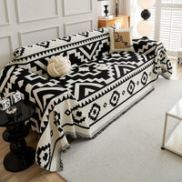 Boho-Chic All-Season Sofa Cover | Light Gray & Pet Proof Couch Cover