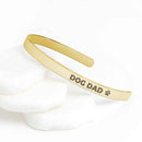 Dog Dad cuff Bracelet gold with paw print