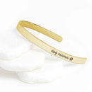 Dog Mama Cuff Bracelet Gold with Paw Print