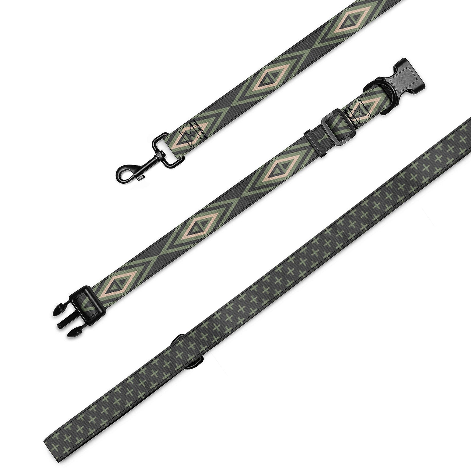 Diamond Geometric Dog Collar & Leash