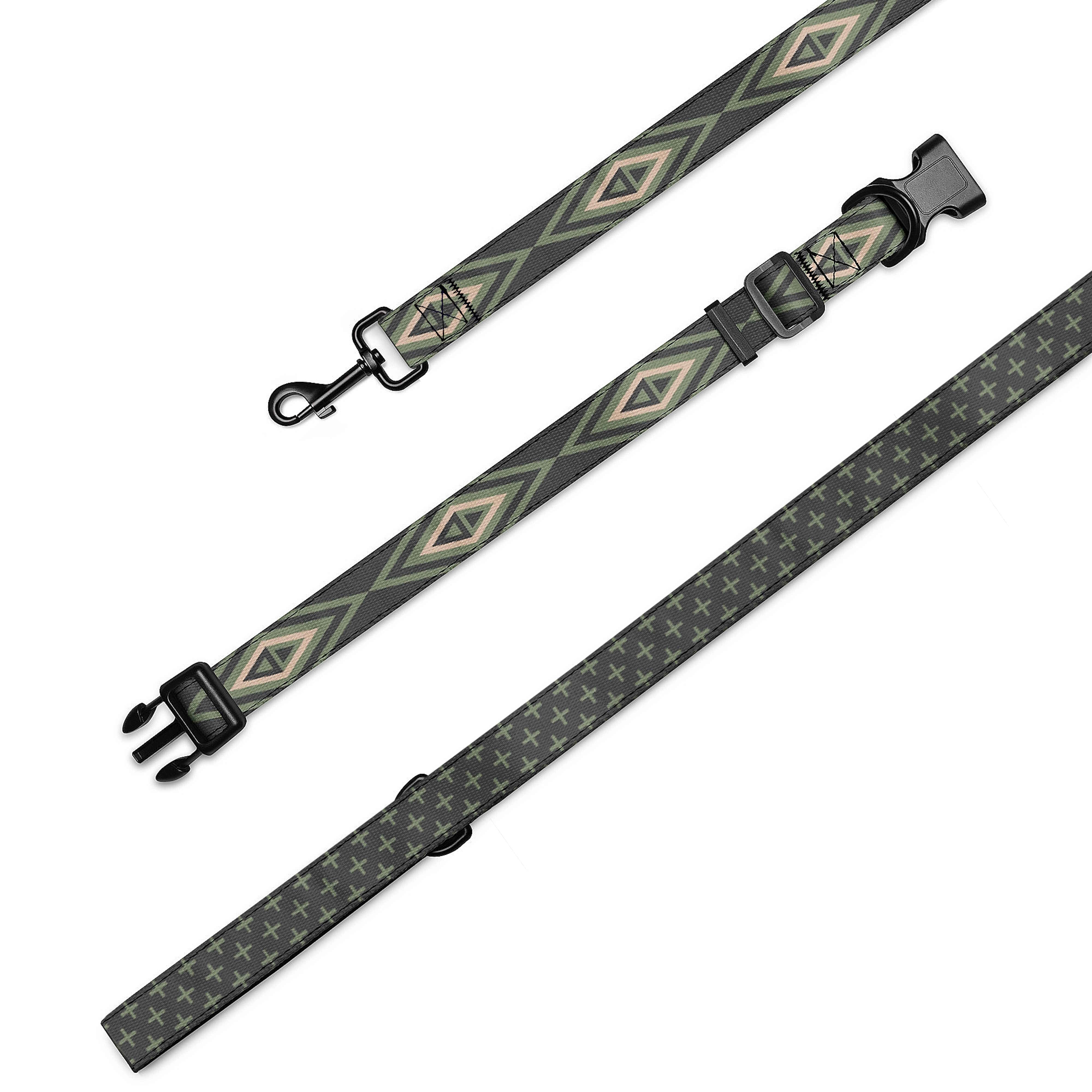 Diamond Geometric Dog Collar & Leash
