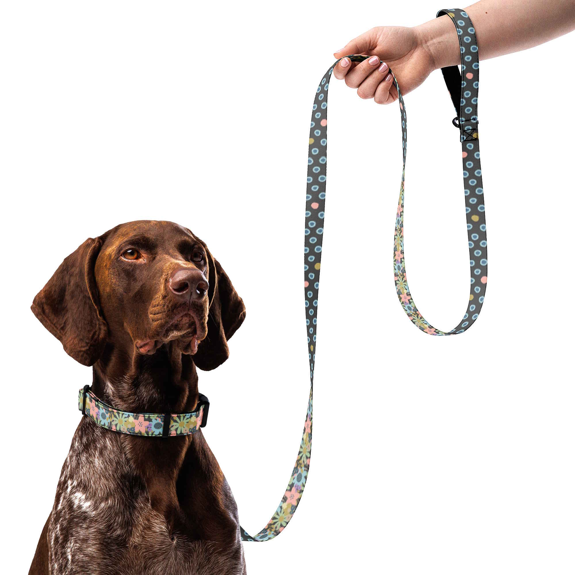 Moody Florals Dog Collar & Leash