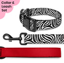Zebra Dog Collar & Leash