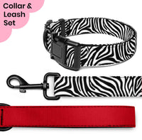 Zebra Dog Collar & Leash
