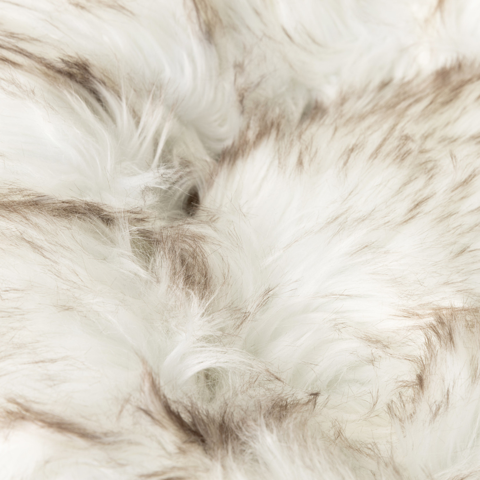 Luxurious Thick Faux-Fur Donut Pet Bed - White/Brown