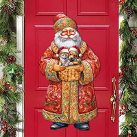 St Nick, Kitten & Puppy Wood Door Art