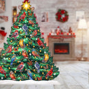 Christmas Tree & Winter Birds Freestanding Decoration