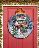 Hot Chocolate Snowman Winter Door Hanger
