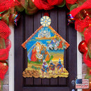 Classic Christmas Nativity Scene Door Hanger