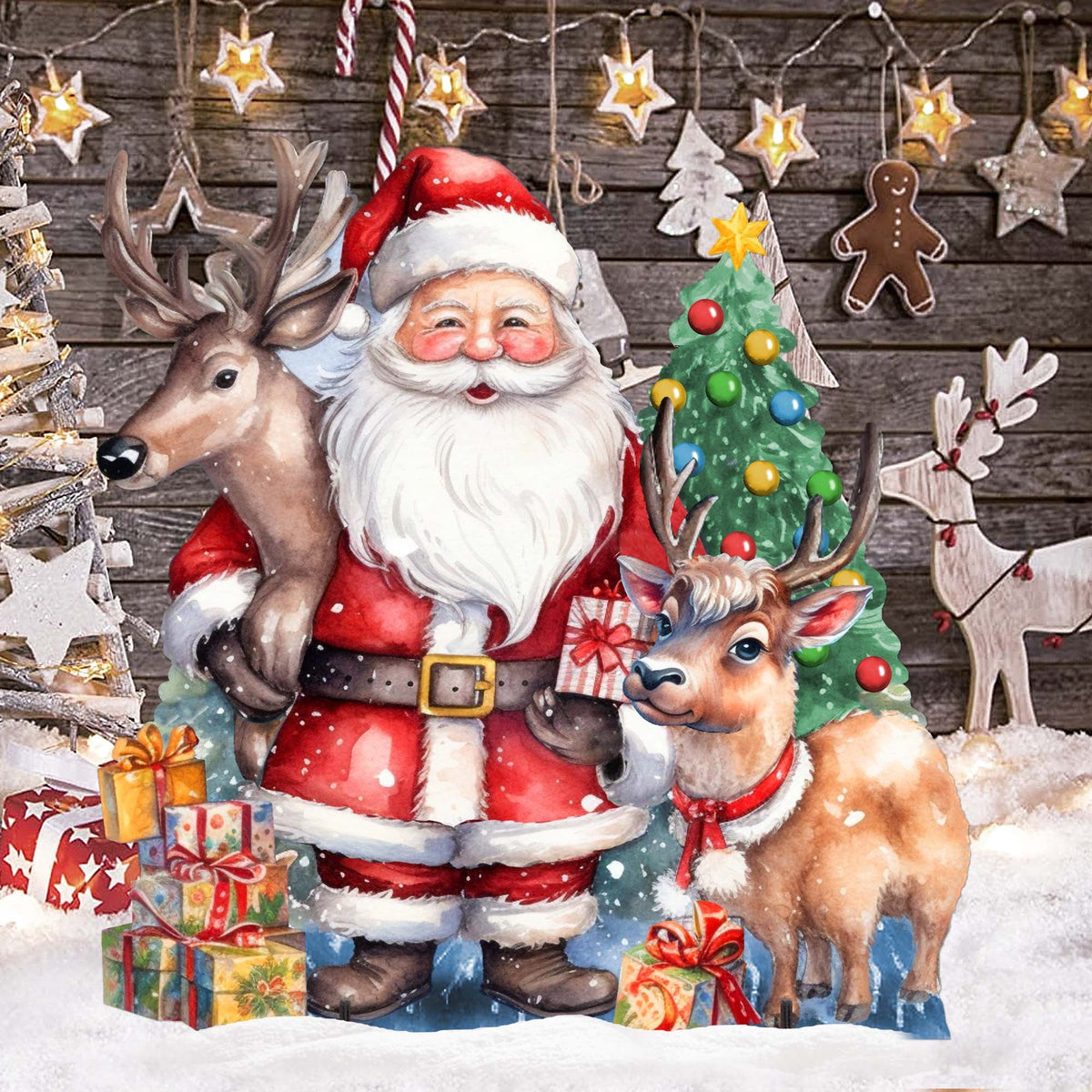 Santa & Reindeer Outdoor Decor