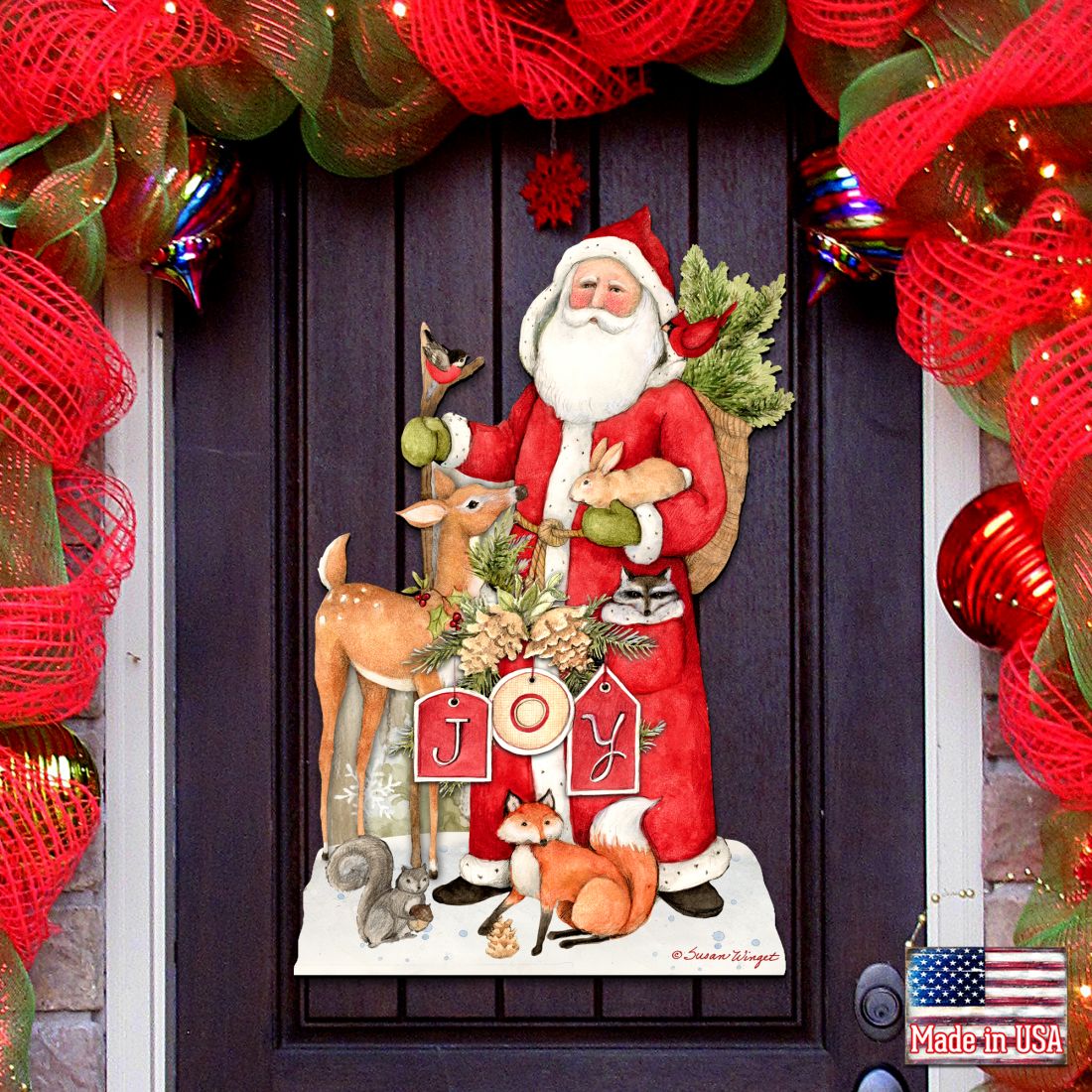 Nordic Santa & Woodland Friends Door Decor