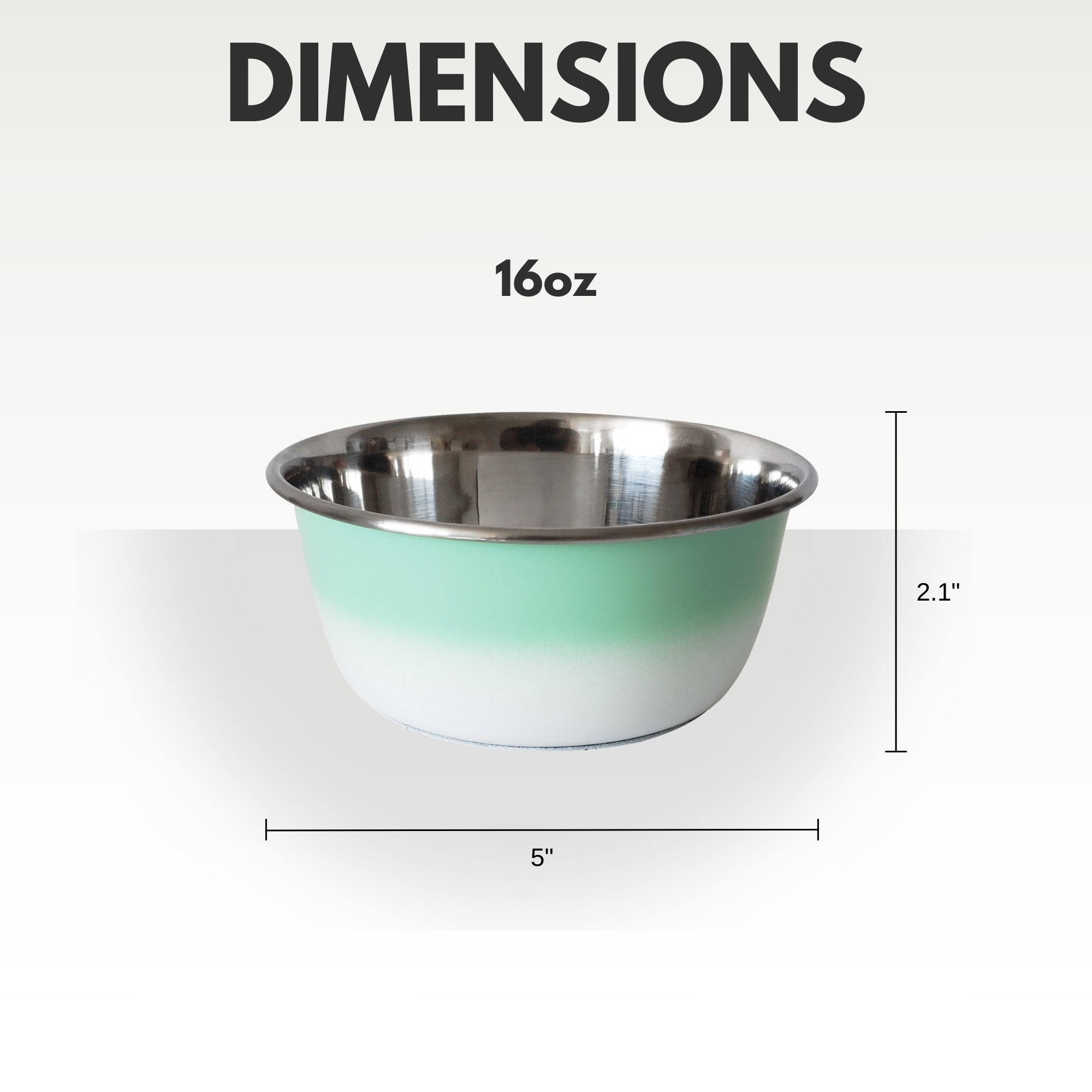 Deep Dog Bowl in Stainless Steel - Mint Green