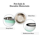 Deep Dog Bowl in Stainless Steel - Mint Green
