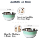Deep Dog Bowl in Stainless Steel - Mint Green