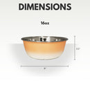 Deep Dog Bowl in Stainless Steel - Peach Coral
