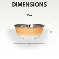 Deep Dog Bowl in Stainless Steel - Peach Coral