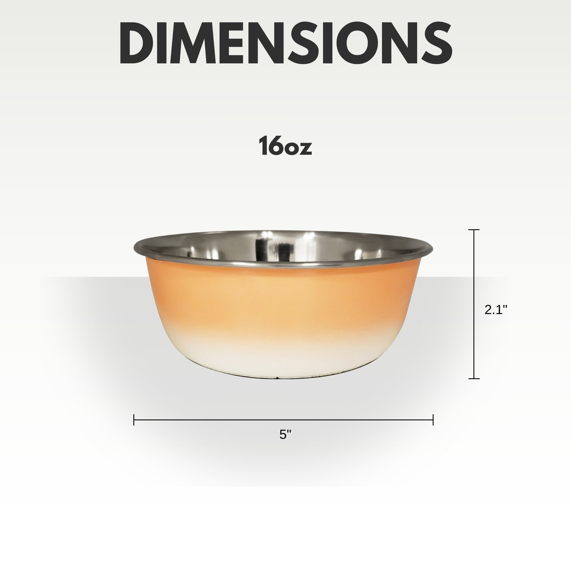 Deep Dog Bowl in Stainless Steel - Peach Coral