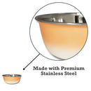 Deep Dog Bowl in Stainless Steel - Peach Coral