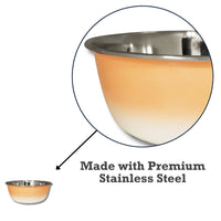 Deep Dog Bowl in Stainless Steel - Peach Coral