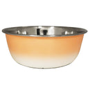 Deep Dog Bowl in Stainless Steel - Peach Coral