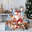 Old Saint Nick & Wildlife Friends Door Hanger Art