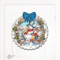 Let It Snow Wood Door Art